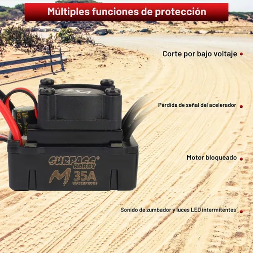 Vista 5 de 1/16 1/18 RC sin escobillas sin sensores motor 35A ESC Combo,2435