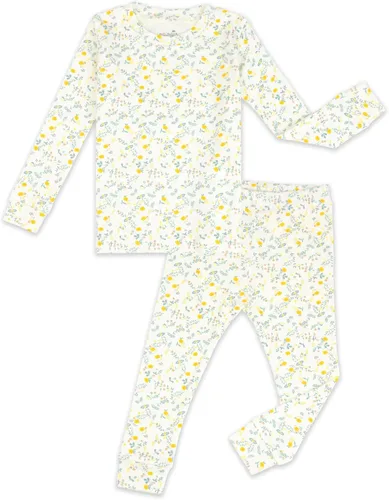 Vista 9 de moimoln 6M-8Y Pijama floral para bebé y niña pequeña, suave, modal, algodón, transpirable, ajustado, manga larga, conjunto de ropa de dormir A_baya