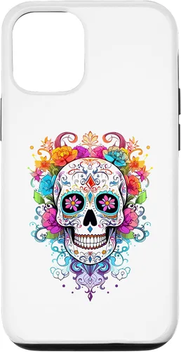 Vista 28 de Halloween Sugar Skull Flower Calavera Dia De Los Muertos Case for iPhone 17
