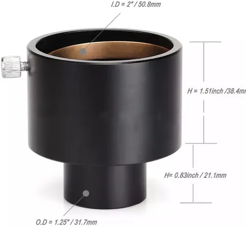 Vista 7 de Diyeeni Adaptador de ocular de telescopio de 1.25 a 2 pulgadas, adaptadores de foto para telescopio, Adaptador de montaje de foco de telescopio
