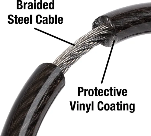 Vista 2 de Master Lock Bloqueo de cable, establece tu propia cerradura de combinación para bicicleta, 6 pies de largo, negro, 8122D