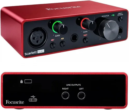 Vista 6 de Audio-Technica - Micrófono podcast dinámico hipercardioide AT2040 (en 2040) y Focusrite Scarlett Solo interfaz de audio USB de 3ª