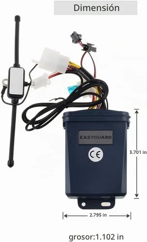 Vista 4 de EM212 Sistema de alarma de motocicleta de 2 vías con pantalla LCD buscapersonas transmisor recargable incorporado sensor de choque y sensor