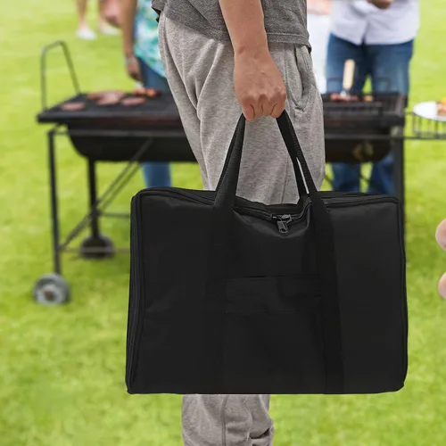 Vista 5 de Plancha de acero resistente para sistemas de cocción de estufa de 14 pulgadas, parte superior plana de acero al carbono con bolsa de transporte