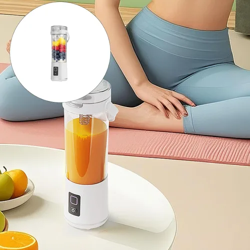 Vista 2 de PANGBOER Mezcladora portátil de 50 W para batidos recargable 20.3 fl oz Juicer Cup para cocina de oficina Blanco