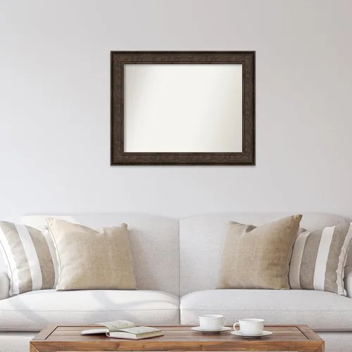 Vista 684 de Amanti Art Espejo de pared personalizado no biselado (25 x 25 pulgadas), marco de bronce acentuado, varios tamaños personalizados, espejo de baño
