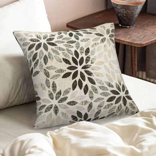 Vista 3 de Juego de 2 fundas de almohada negras y grises de 40 x 40 cm, geométricas, florales, decorativas para exteriores, fundas de almohada estilo granja