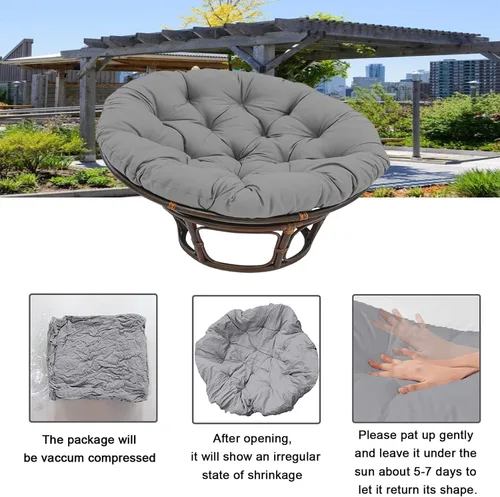 Vista 5 de Papasan - Cojín de repuesto para silla de huevo para exteriores, 15.7 x 15.7 pulgadas, cojín de columpio de huevo para exteriores, cesta colgante