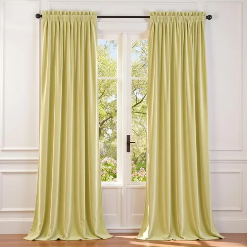 Vista 46 de Lazzzy - Cortinas de terciopelo blanco de 63 pulgadas de largo para sala de estar o dormitorio, cortinas con filtro de luz, aislación térmica