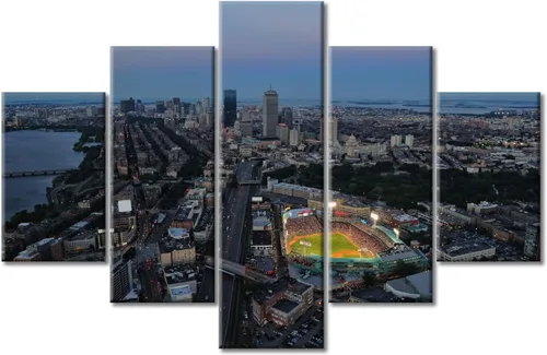 Vista 39 de Busch Stadium Baseball Home Decor St. Louis, Missouri Cityscape - Pósteres e impresiones artísticas de pared de 5 piezas de estadios de béisbol
