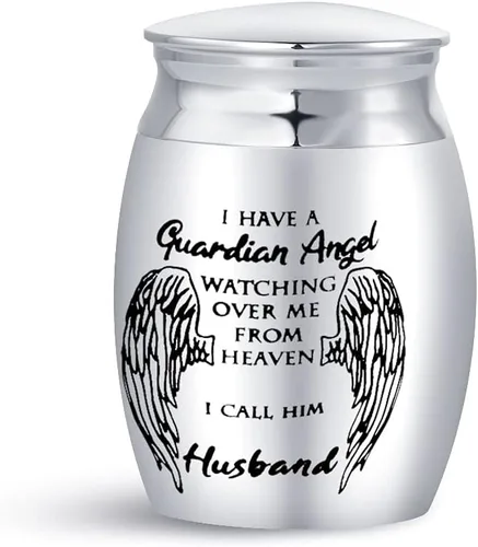 Vista 11 de Auntie Guardian Angel Mini Urnas de cremación para cenizas humanas, portátil, tamaño pequeño, de acero inoxidable, recuerdo, regalos funerarios