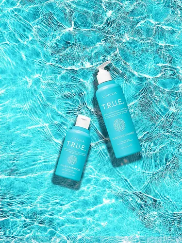 Vista 3 de L'ANZA T.R.U.E. Clean Champú sostenible – rico en aloe vera y proteína de arroz, cuidado diario del cabello seguro para el color, sin fragancia