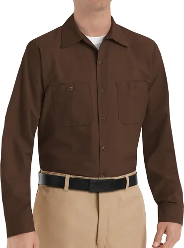 Vista 19 de Red Kap Camisa de trabajo industrial de manga larga para hombre Caqui