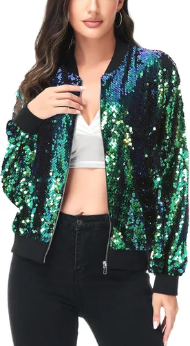 Vista 3 de Anna-Kaci - Chaqueta de manga larga con cremallera frontal y puños acanalados para mujer (personalizable)
