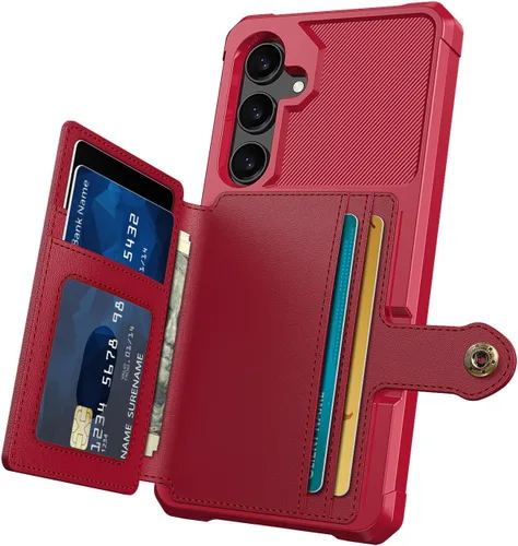 Vista 41 de Funda para Samsung Galaxy S21 Ultra con tarjetero, compatible con soporte magnético para automóvil, resistente a los golpes, resistente, suave, TPU