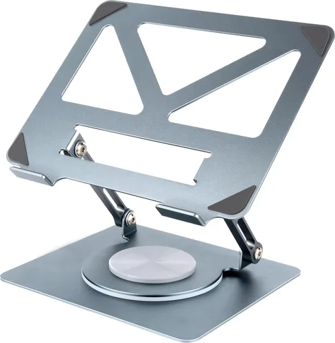 Vista 9 de Soporte giratorio de aluminio para portátil de 360°, soporte ergonómico ajustable y plegable, compatible con MacBook, iPad, Dell, HP de hasta 16