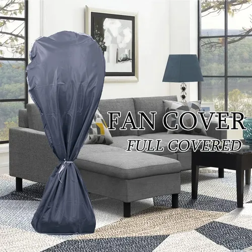 Vista 2 de J&C Cubierta de ventilador 420D impermeable para ventiladores de piso, cubiertas de ventilador de pedestal, a prueba de polvo, protección completa