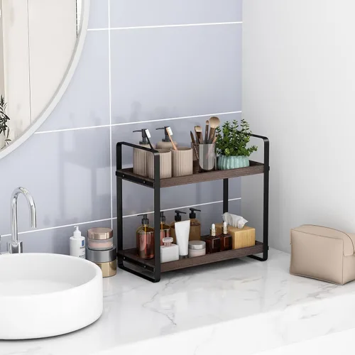 Vista 5 de HNRLOY Organizador de Mostrador de Baño, Organizador de Encimera de Baño, Estante de Encimera, Almacenamiento de Encimera, Organización