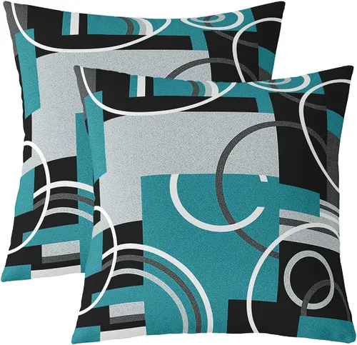 Vista 32 de Juego de 2 fundas de almohada de panal de abeja de 16 x 16 pulgadas, fundas de cojín geométricas hexagonales, fundas de almohada de colmena
