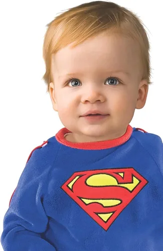 Vista 2 de Rubie's Superman - Disfraz clásico para bebéniño pequeño con capa extraíble