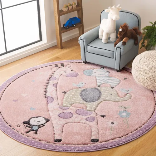 Vista 15 de SAFAVIEH Carousel Kids Collection - Alfombra decorativa de 2 x 3 pies, color marfil, diseño animal, no desprende pelusa y de fácil cuidado, ideal