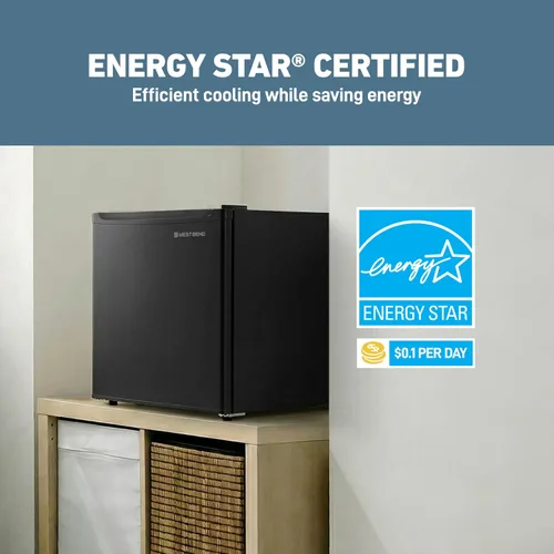 Vista 4 de West Bend Mini refrigerador compacto para oficina en casa o dormitorio, descongelación automática con puerta reversible, clasificación Energy Star