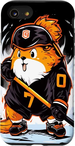 Vista 13 de iPhone 15 Guinea Pig Ice Hockey Player Hockey Stick Goalkeeper Case