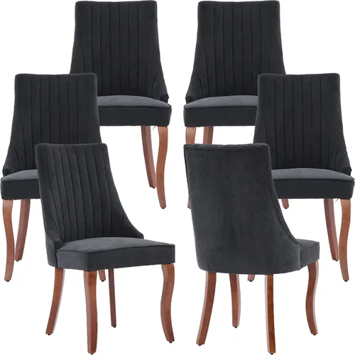 Vista 8 de Juego de 2 sillas de comedor modernas de mediados de siglo, tapizadas de tela beige, sillas de cocina y comedor, sillas de cocina con patas
