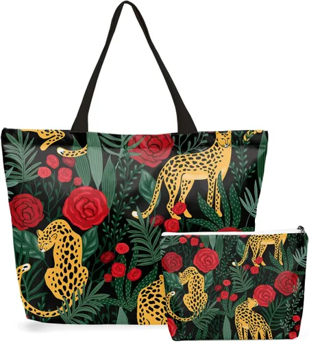 Vista 11 de 2 bolsas de maquillaje, bolsa de playa impermeable, para playa, piscina, viajes y campamento, para mujeres, mejor amiga, hermana Camper