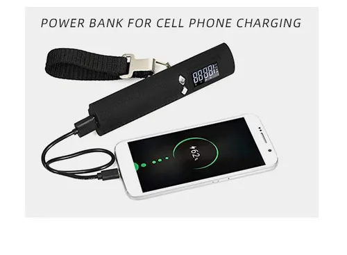 Vista 8 de Electrons Báscula digital recargable para equipaje, cargador portátil de 2600 mAh y linterna LED