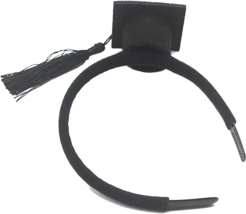 Vista 3 de BinaryABC Diadema para sombrero de graduación, mini diadema de licenciatura, suministros para fiesta de graduación 2024, decoraciones de graduación