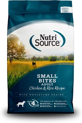 Vista 11 de NutriSource Alimento seco para perros adultos, bocados pequeños, pollo y arroz, 4 libras Soporte probiótico y prebiótico, grano inclusivo, sin
