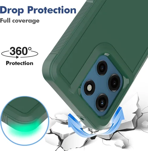 Vista 59 de Jeylly para Moto G Stylus 5G 2021 Funda con [2 Pack] Protector de Pantalla de Vidrio Templado, Protección Grado Militar Anti-Arañazos, Funda A