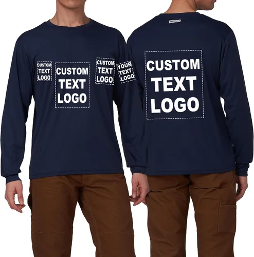 Vista 7 de A-SAFETY Playera de manga larga de seguridad de alta visibilidad, personalizable con logotipo (XS-6XL)