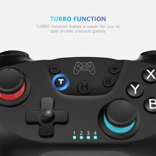 Vista 4 de Deepdawn Controlador de interruptor, controlador profesional inalámbrico compatible con Nintendo Switch, mando de mando inalámbrico con función