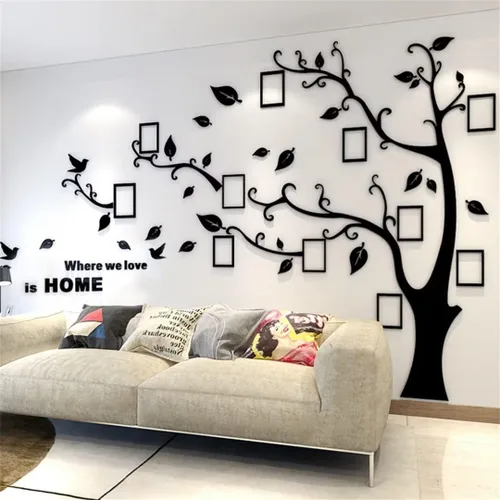 Vista 22 de Calcomanías de pared de árbol 3D - DIY, calcomanías de marcos de fotos y árbol de pared, marcos para fotos familiares, murales con calcomanías