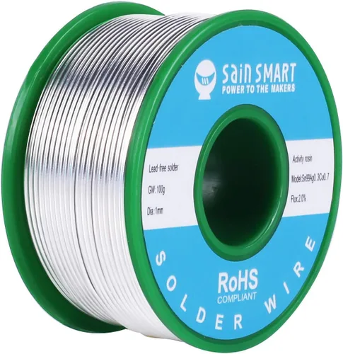 Vista 8 de SainSmart Alambre de soldadura sin plomo de 3.53 oz 0.031 in con Rosin2 Sn97 Cu0.7 Ag0.3, soldadura de alambre de estaño para soldadura eléctrica