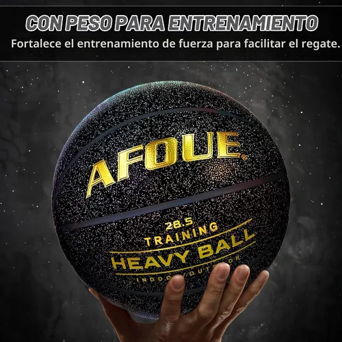 Vista 3 de Quality Faux Leather Heavy Training Basketball 29.5/28.5" Size 7/6 Negro estrellado