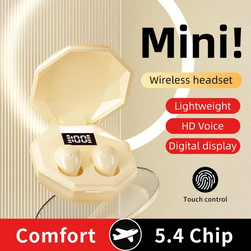 Vista 8 de Mini auriculares Bluetooth invisibles, pequeños y discretos para dormir de lado, auriculares ocultos con pantalla LED para orejas pequeñas, dormir