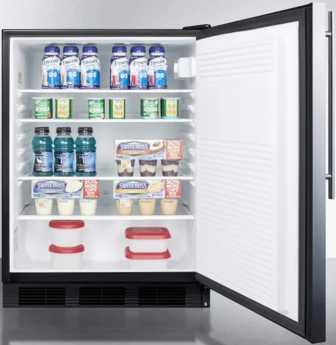 Vista 4 de Summit Appliance FF7BKSSHVADA - Refrigerador comercial para uso general independiente con descongelación automática, puerta envuelta de acero