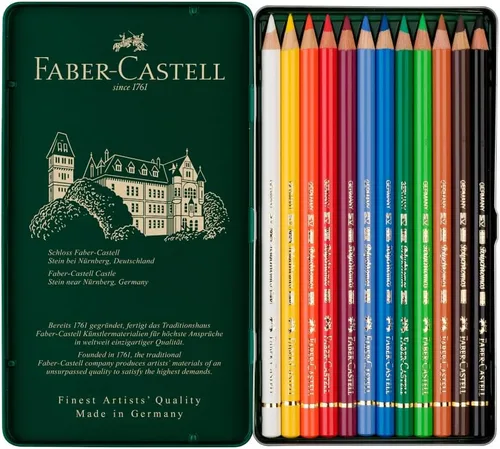 Vista 2 de Faber-Castell Art & Graphic Polychromos Lápiz de Color, Multicolor, Caja de 12, Para Arte, Manualidades, Dibujo, Boceto, Hogar, Escuela