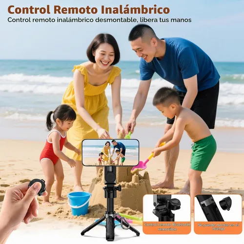 Vista 3 de CloudValley Mini trípode magnético para selfie, trípode para teléfono de tamaño de bolsillo 4 en 1 con rotación de 360°, control remoto Bluetooth