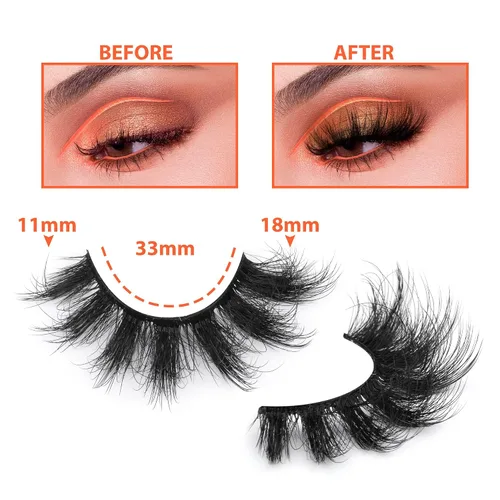Vista 2 de TOOCHUNAG - Pestañas postizas esponjosas 8D de 20mm, pelo de visón sintético, pestañas naturales, gruesas, con volumen, ojo de gato, paquete de 7