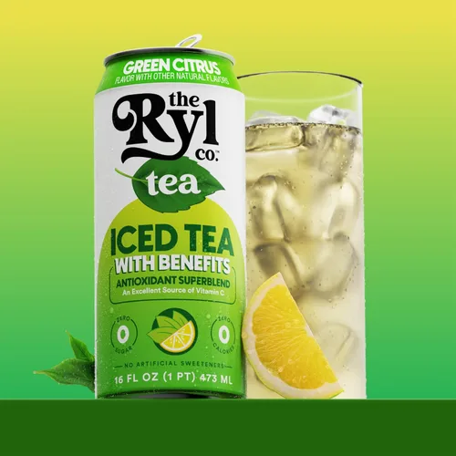 Vista 6 de Ryl Té Helado, Té Cítrico Verde, Súper Mezcla Antioxidante, Sin Azúcar, Bajo en Carbohidratos, Cero Calorías - 16.0 Fl Oz (Paquete de 12)
