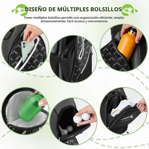 Vista 3 de UNIHIMAL Bolsa de carrito de golf de 14 vías con parte superior divisora de longitud completa y múltiples bolsillos, bolsa de golf para hombres