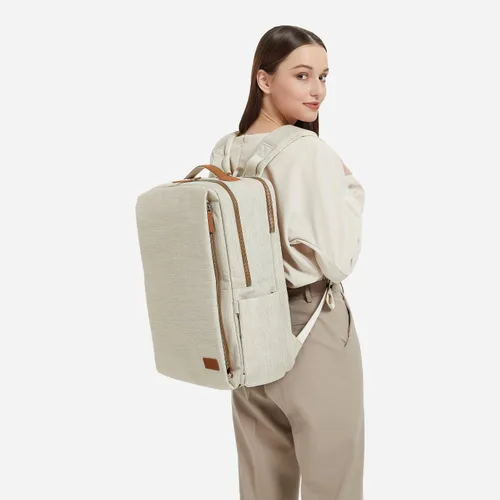 Vista 6 de Nordace Siena Pro 17 - Mochila inteligente con puerto USB, mochila para laptop de 17 pulgadas, mochila diaria de 26 L para viajes, uso diario o Beige