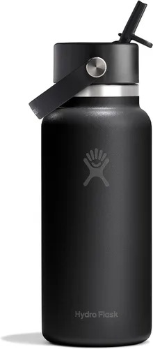 Vista 96 de Hydro Flask Botella de agua – Acero inoxidable aislado – Tapa flexible con popote de boca ancha, antiderrames, a prueba de fugas y recargable