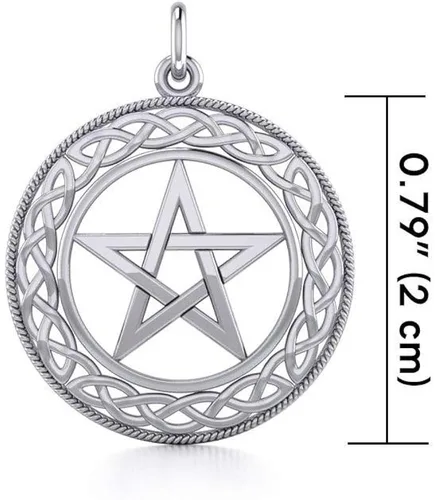 Vista 2 de Jewelry Trends Collar con colgante de plata de ley de pentagrama con nudo celta de pentagrama de 18 pulgadas Metal