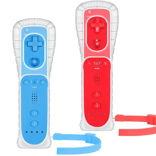 Vista 7 de Yosikr Controller for Wii, Remote Controller for Wii with Silicone Case and Wrist Strap Compatible for Wii/Wii U (2 Pack, White and White)