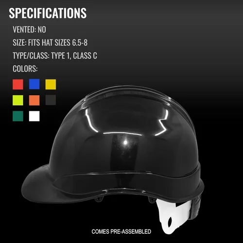 Vista 6 de Bullhead Safety - Casco con ventilación y suspensión de cuatro puntos con bloqueo deslizante